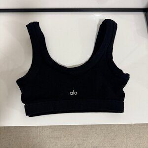 Alo Yoga Ribbed Black Bra Crop Top Size XS
